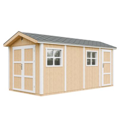 Abri de Jardin Qualité Premium 11 47 m² H252x250x530 cm Avec un sol et des bardeaux bitumineux M915C HARVEST HONEY Timbela - vue 9