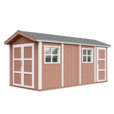Abri de Jardin Qualité Premium 11 47 m² H252x250x530 cm Avec un sol et des bardeaux bitumineux M915C REDWOOD Timbela - vue 9