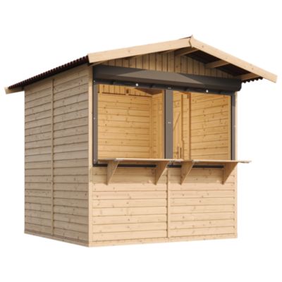 TIMBELA M149Z Kiosque en bois Étal de marché en bois H232x253x263 cm4 m2 - vue 9