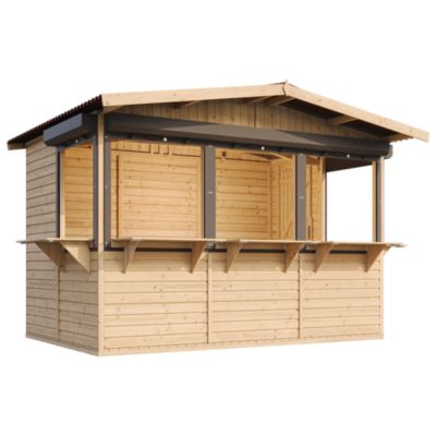 Maison de jardin en bois Étal de marché en bois 263 x 336 cm / 6 m² M150BZ Timbela - vue 10