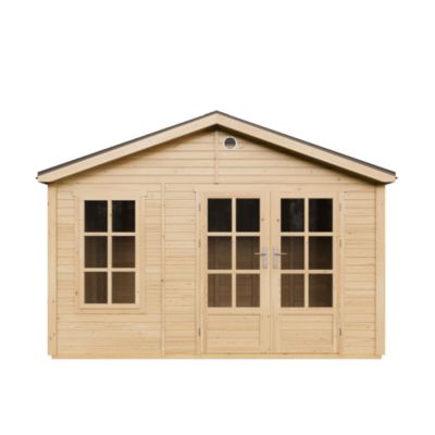 Abri de Jardin en Bois 8 88 m² 276x382xH267 cm sans plancher avec des bardeaux bitumineux M734A Timbela - vue 10
