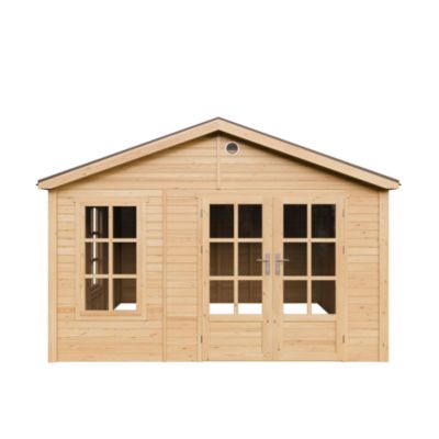 Abri de Jardin en Bois 13 24 m² 394x382xH267 cm sans plancher avec des bardeaux bitumineux M735A Timbela - vue 2