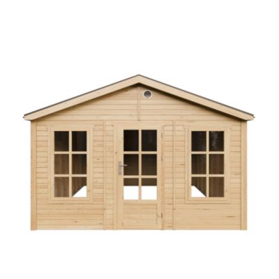 Abri de Jardin en Bois 17 61 m² 512x382xH267 cm sans plancher avec des bardeaux bitumineux M736 Timbela - vue 10