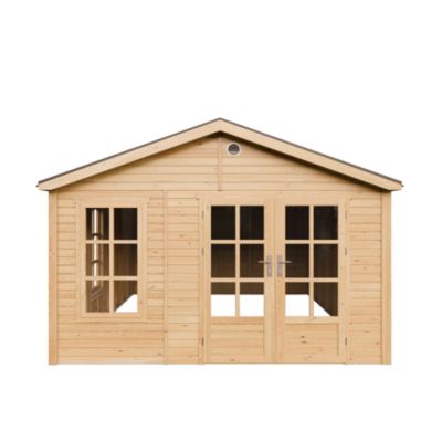 Abri de Jardin en Bois 17 61 m² 512x382xH267 cm sans plancher avec des bardeaux bitumineux M736A Timbela - vue 10