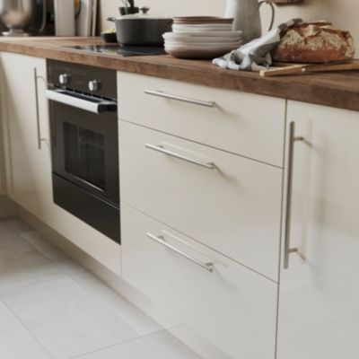 Poignée de meuble de cuisine GoodHome Annatto effet nickel L. 33,6 cm, 2 pièces - Goodhome