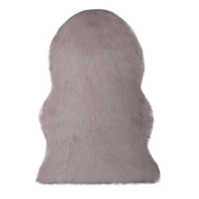 Tapis imitation mouton GoodHome 110 x 140 cm gris