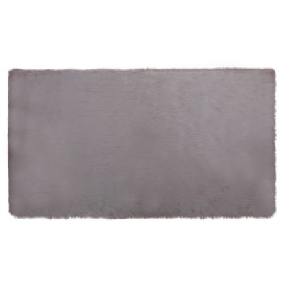 Tapis imitation mouton GoodHome 80 x 150 cm gris