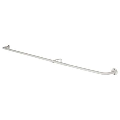 Ensemble barre à rideau industriel extensible blanc Anafi GoodHome L. 120/210 x Ø16/19 cm