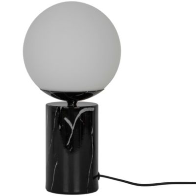 Lampe à poser Gilad effet marbre noir Ø15 x H.29 cm