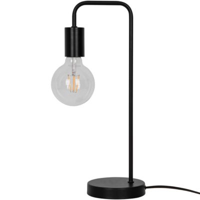 Lampe de table Ghlin E27 15W L.17xL.13xH.42cm noir GoodHome
