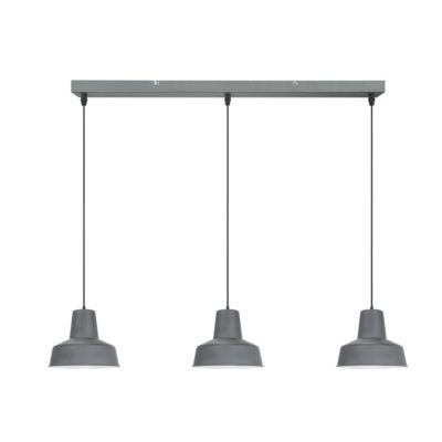 Suspension Orous 3 lumières E27 45W ?24,5xL.93,5xH.110cm gris foncé GoodHome