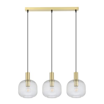 Suspension Lybia 3 lumières E27 75W ?74xL.20xH.110cm laiton GoodHome