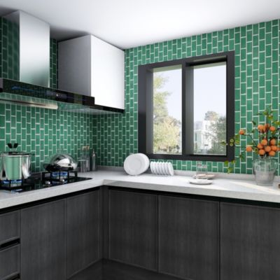 Mosaïque céramique Trentiemax vert L. 29,3 x l. 28,8 cm GoodHome