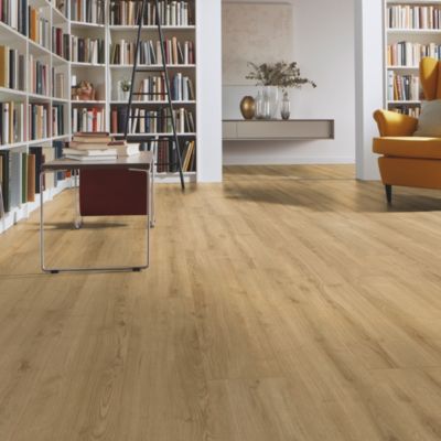 Sol stratifié à clipser Amersham naturel 8 mm L.138 x l.19,3 cm GoodHome