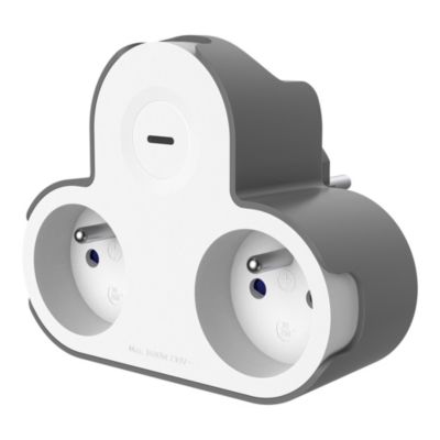 Triplite avec interrupteur Jacobsen blanche 16A