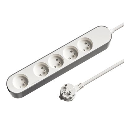 Multiprise 5 prises Jacobsen 3 m blanche