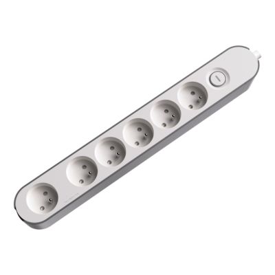 Multiprise 6 prises Jacobsen blanche à câbler