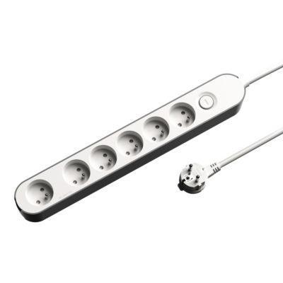 Multiprise 6 prises Jacobsen 3 m blanche