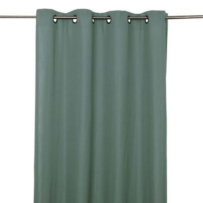 Rideau GoodHome effet lin vert H.260 x l.140 cm