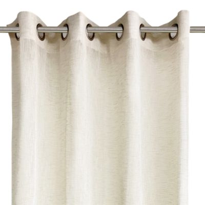 Rideau GoodHome effet tissé beige H.260 x l.140 cm