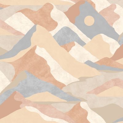 Papier peint vinyle intissé Hills GoodHome rose et bleu L.10m x l.53cm