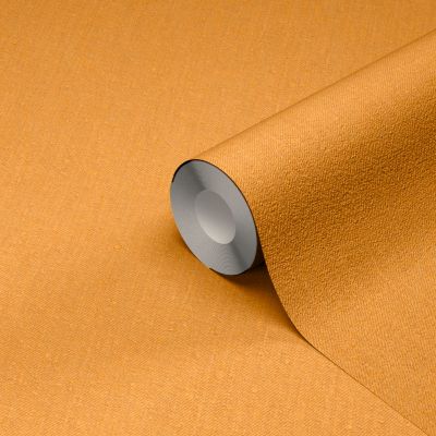 Papier peint vinyle intissé effet textile GoodHome jaune L.10m x l.53cm