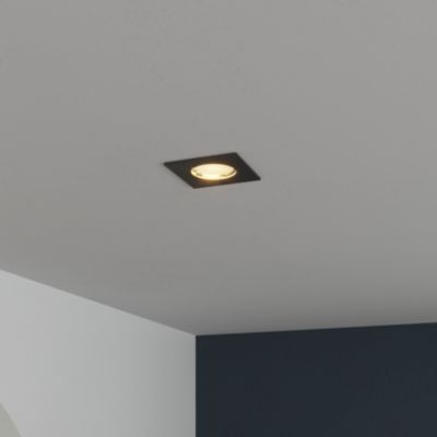 Support carré pour spot encastrable Ares IP20 ?8,5xH.2,8cm métal noir GoodHome