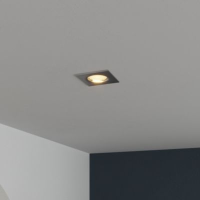 Support carré pour spot encastrable Ares IP20 ?8,5xH.2,8cm métal chrome GoodHome