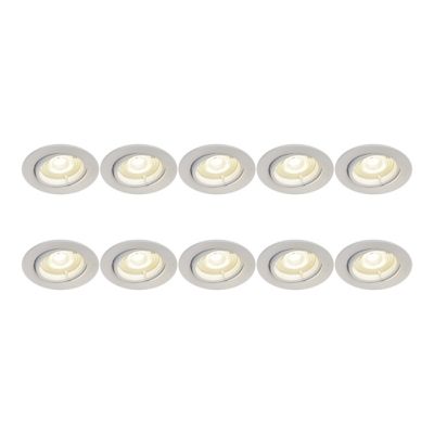 10 spots encastrables Salk GU10 blanc neutre IP20 450lm 4.9W Ø8.5xH.9.4cm blanc GoodHome