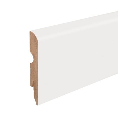 Plinthe arrondie MDF blanc GoodHome 220 x 8 cm, ép.13 mm