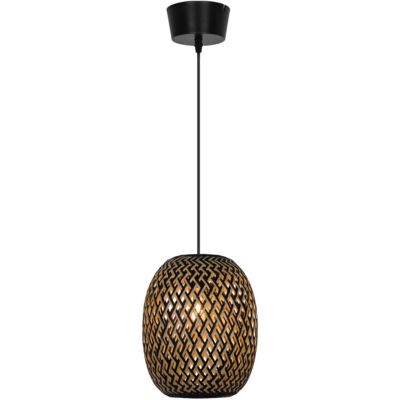 Suspension Havant bambou et métal noir ?23 x H.124cm 25W GoodHome