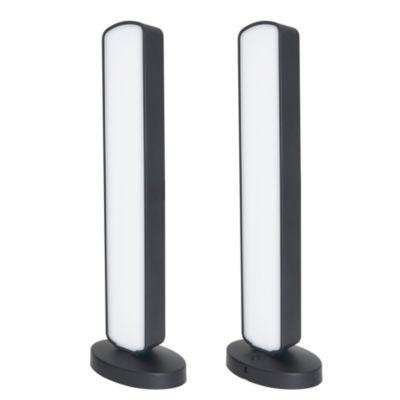 Lampe à poser LED RGB Bawtry 2,5W GoodHome l.9 x H.28 cm noir dimmable