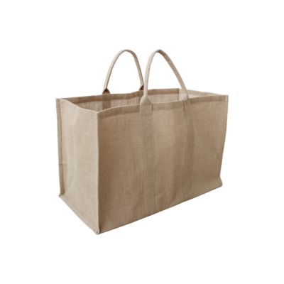 Sac à bûches en jute coloris naturel charge max 10kg