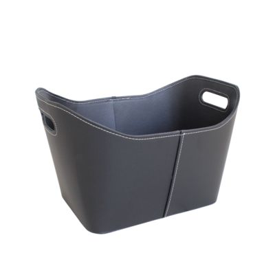 Panier à bûches en faux cuir GoodHome Carroz avec poignée charge max 10kg