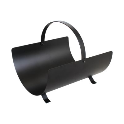 Panier à bûches en acier avec poignée noir charge max 10kg