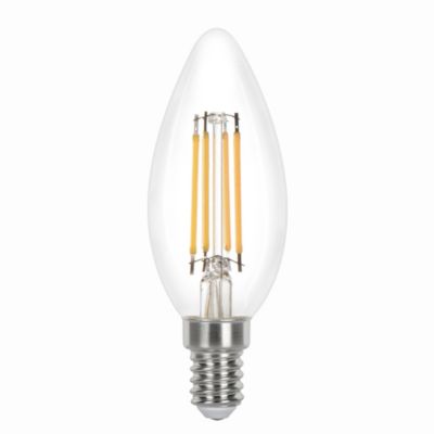 Lot 2 ampoules LED à filament flamme Jacobsen E14 470 lm 3.4W 40W blanc chaud transparent