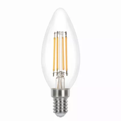 Lot 2 ampoules LED à filament flamme Jacobsen E14 470 lm 3.4W 40W blanc chaud transparent