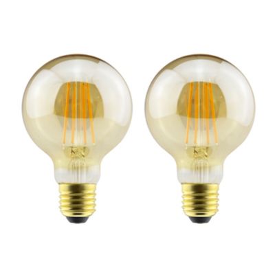 Lot 2 ampoules LED globe ambre E27 560lm 7W = 45W Ø8cm Jacobsen blanc chaud