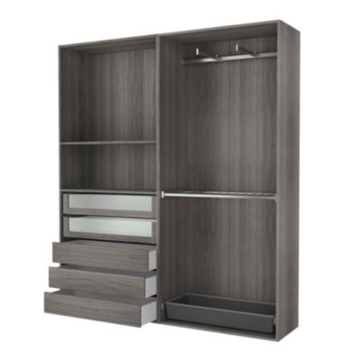 Dressing ouvert effet chêne grisé GoodHome Atomia H. 225 x L. 200 x P. 45 cm - Goodhome