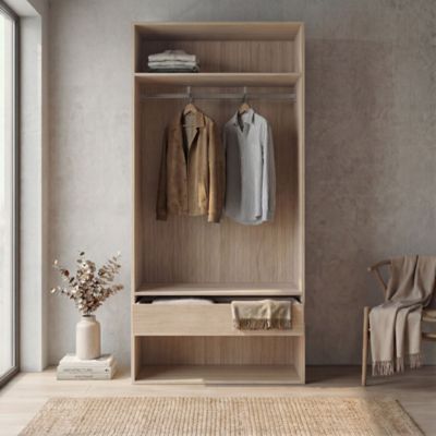 Dressing ouvert décor chêne GoodHome Atomia H. 225 cm x L. 100 cm x P. 45 cm - Goodhome