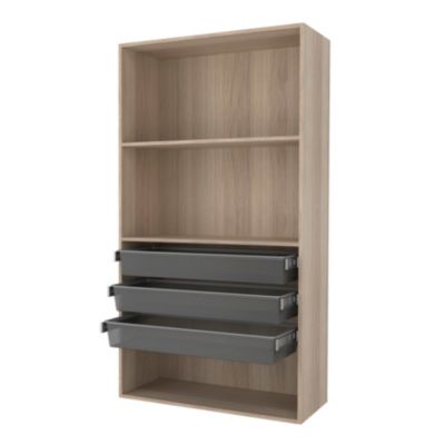 Dressing ouvert tablettes et tiroirs effet chêne GoodHome Atomia H. 187,5 x L. 100 x P. 45 cm - Goodhome
