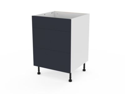 Meuble bas de cuisine avec 1 tiroir et 2 casseroliers GoodHome Stevia bleu L. 60 x H. 72 cm - Goodhome