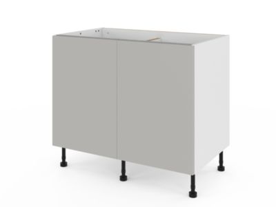 Meuble bas de cuisine avec 2 portes GoodHome Stevia gris mat L. 100 x H. 72 cm - Goodhome