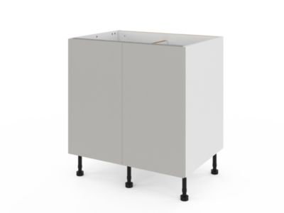 Meuble bas de cuisine avec 2 portes GoodHome Stevia gris mat L. 80 x H. 72 cm - Goodhome