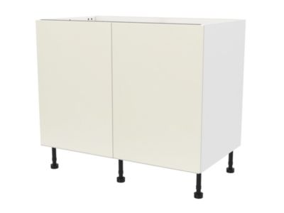 Meuble bas de cuisine avec 2 portes GoodHome Stevia crème brillant L. 100 x H. 72 cm - Goodhome