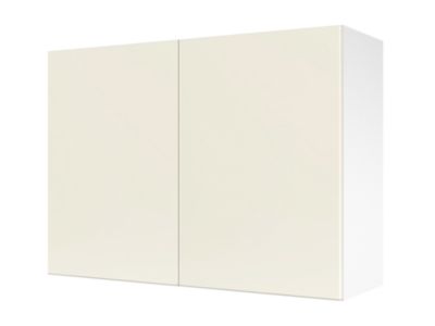 Meuble haut de cuisine avec 2 portes GoodHome Stevia crème brillant L. 100 x H. 72 cm - Goodhome