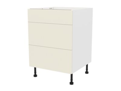 Meuble bas de cuisine avec 1 porte GoodHome Stevia crème brillant L. 60 x H. 72 cm - Goodhome