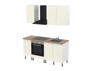 Cuisine complète GoodHome Stevia crème brillant sans électroménager - Goodhome