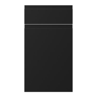 Façade de cuisine 1 porte et 1 tiroir Garcinia noir mat l. 39,7 x H. 71,5 cm GoodHome - Goodhome
