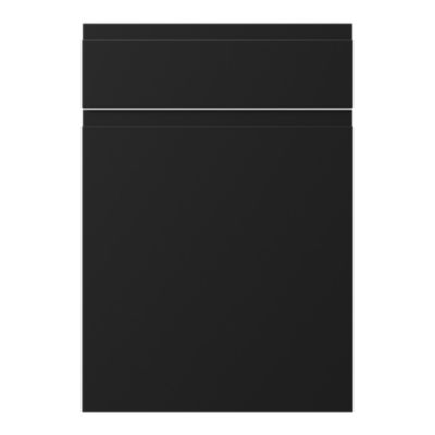 Façade de cuisine 1 porte et 1 tiroir Garcinia noir mat l. 49,7 x H. 71,5 cm GoodHome - Goodhome